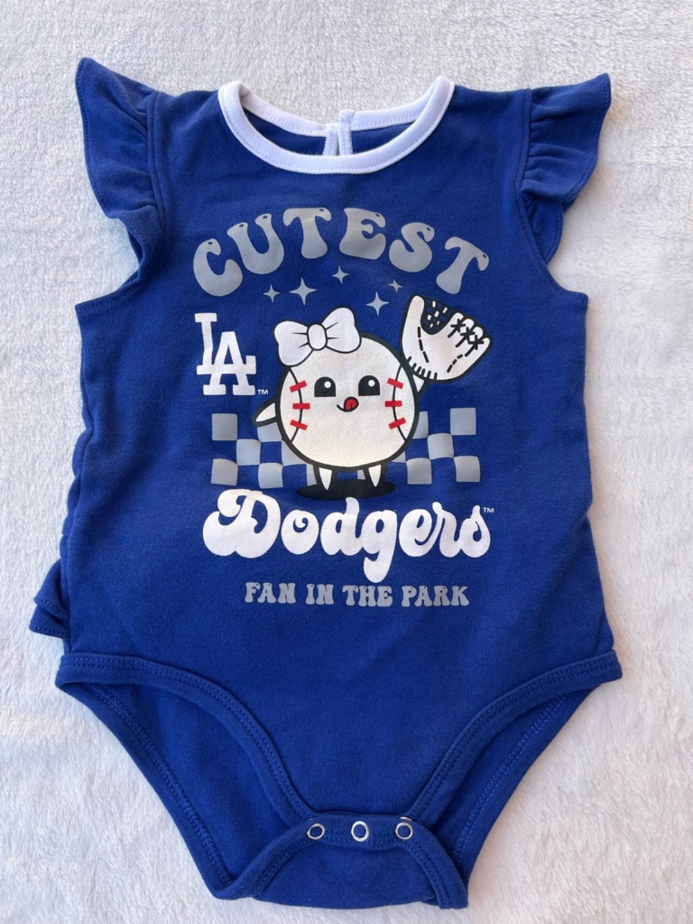"Cutest Dodgers" Blue Baby One-Piece